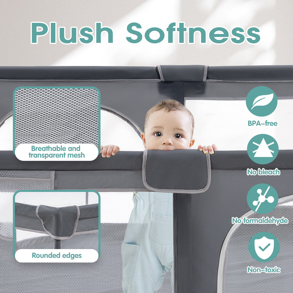 Playpals Kids Playpen Baby Safety Gate 2 Door 150x180cm-Kid Playpens-PEROZ Accessories