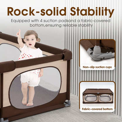 Playpals Baby Playpen Kids Safety Gate 150x180cm-Kid Playpens-PEROZ Accessories