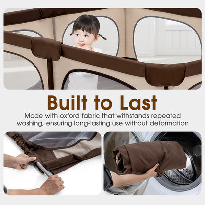 Playpals Baby Playpen Kids Safety Gate 150x180cm-Kid Playpens-PEROZ Accessories