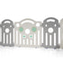 Playpals Kids Playpen Baby Safety Gate Toddler Fence 18 Panels Grey-Kid Playpens-PEROZ Accessories