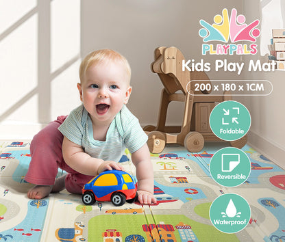 Playpals Kids Play Mat Double Folding Pad XPE Foam Non-slip Carpet-Kid Play Mat-PEROZ Accessories