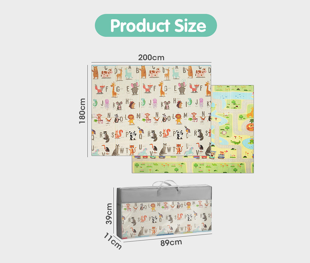 Playpals Kids Play Mat Folding XPE Foam Double Pad Non-slip Carpet-Kid Play Mat-PEROZ Accessories