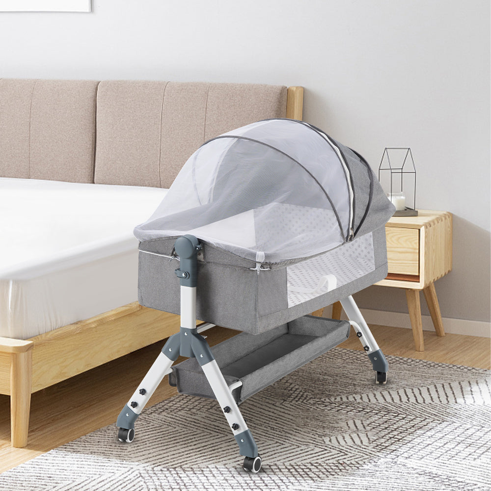 PlayPals Baby Cot Crib Bed Portable Bassinet Bedside Sleeper Adjustable-Baby Cot-PEROZ Accessories