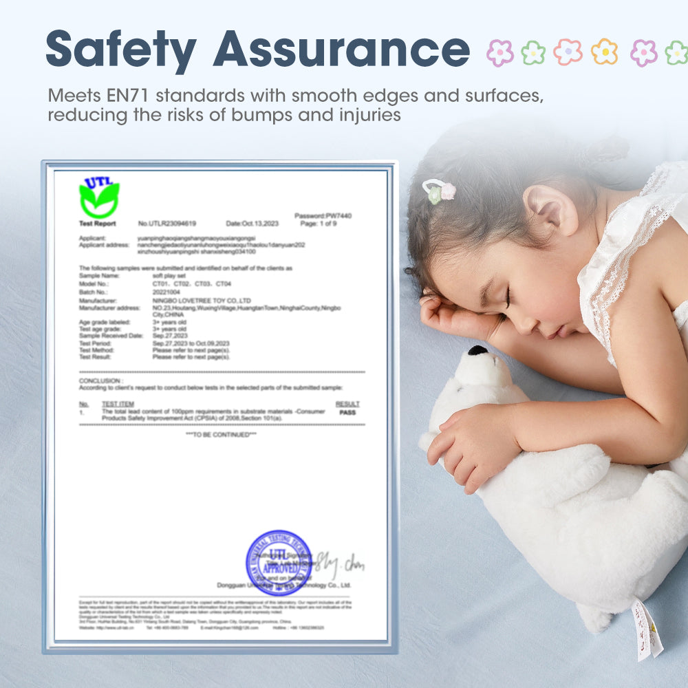 Playpals Kids Climb Crawl Foam Play Set 5PC Blue-Foam Play Sets-PEROZ Accessories