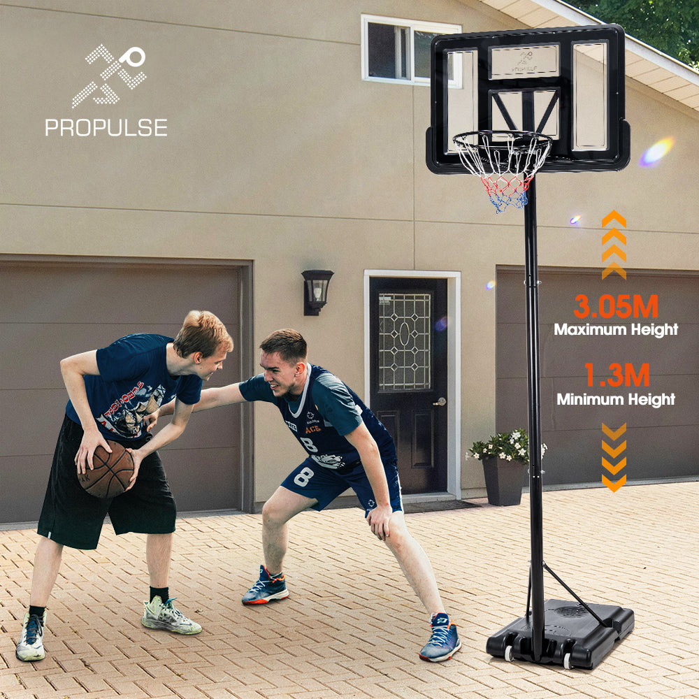 ProPulse Basketball Hoop Portable 1.36M-3.05M Height Adjustable-Basketball Hoops-PEROZ Accessories
