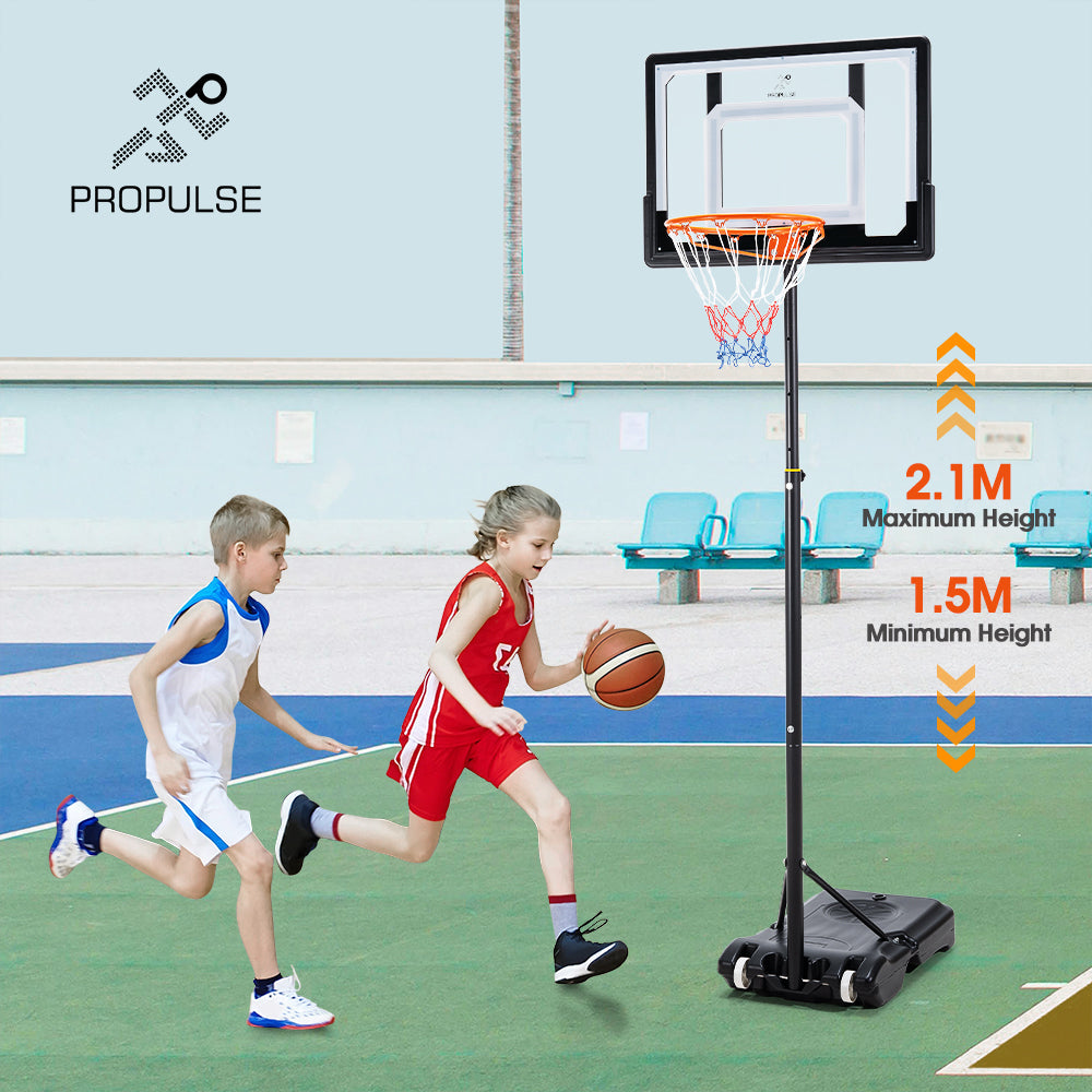 ProPulse Kids Basketball Hoop Portable 1.5M-2.1M Height Adjustable-Basketball Hoops-PEROZ Accessories