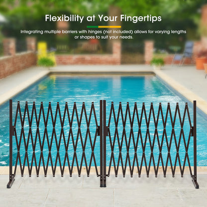 ZUNI Garden Fence Gate Expandable Barrier Indoor Outdoor Brown-Fence Gate-PEROZ Accessories