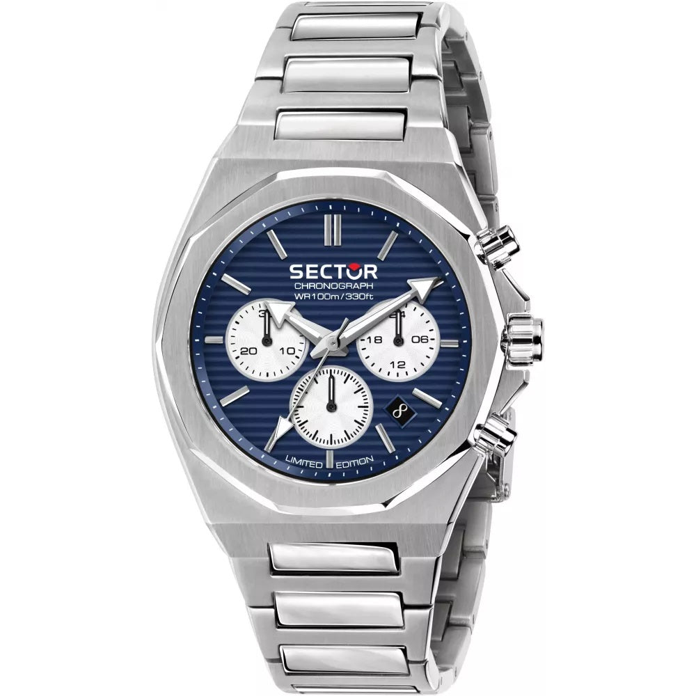 Sector 960 Blue Dial Silver Bracelet Chronograph-PEROZ Accessories