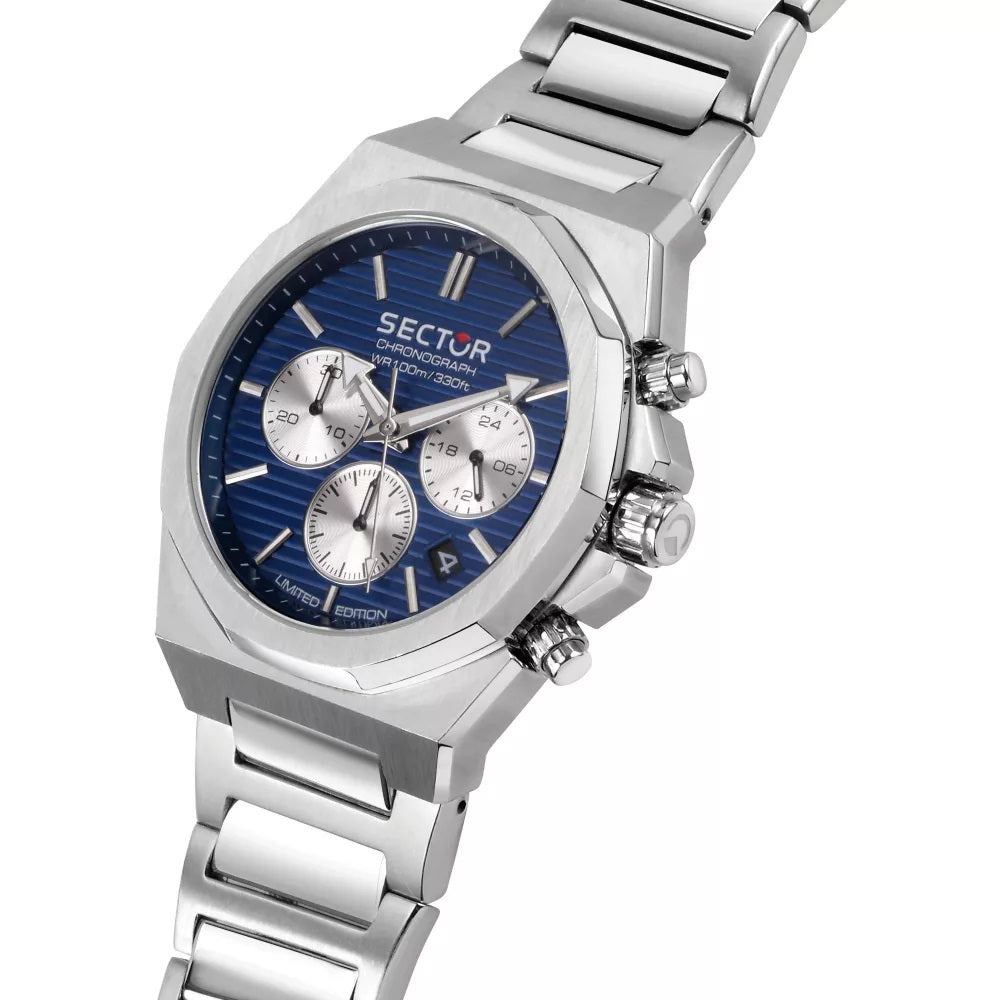 Sector 960 Blue Dial Silver Bracelet Chronograph-PEROZ Accessories