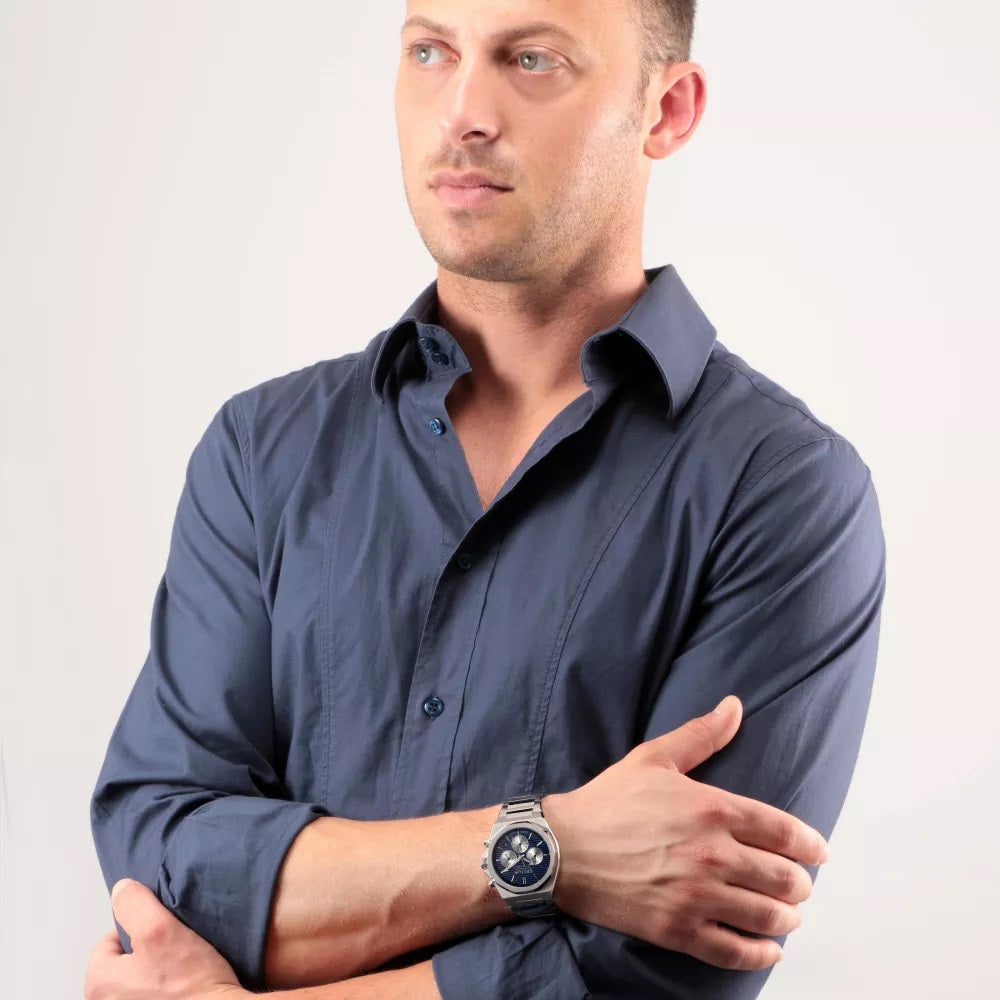 Sector 960 Blue Dial Silver Bracelet Chronograph-PEROZ Accessories