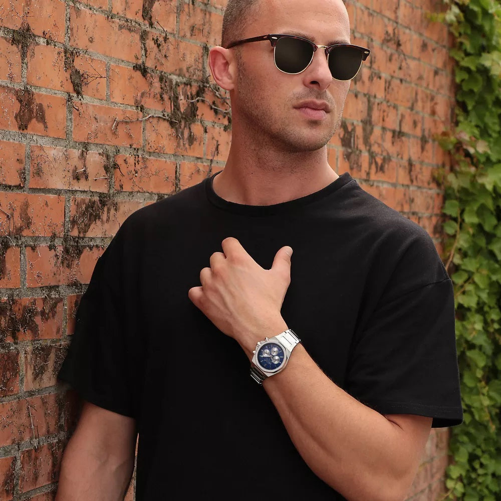 Sector 960 Blue Dial Silver Bracelet Chronograph-PEROZ Accessories