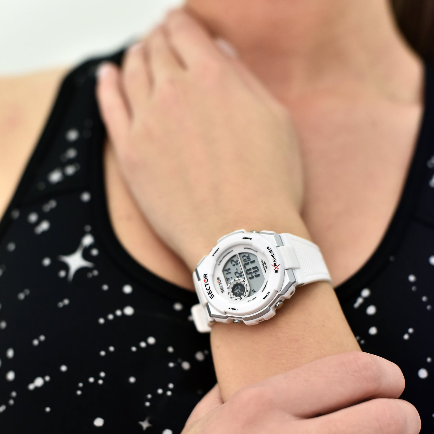 Sector EX-10 White Digital Watch-PEROZ Accessories