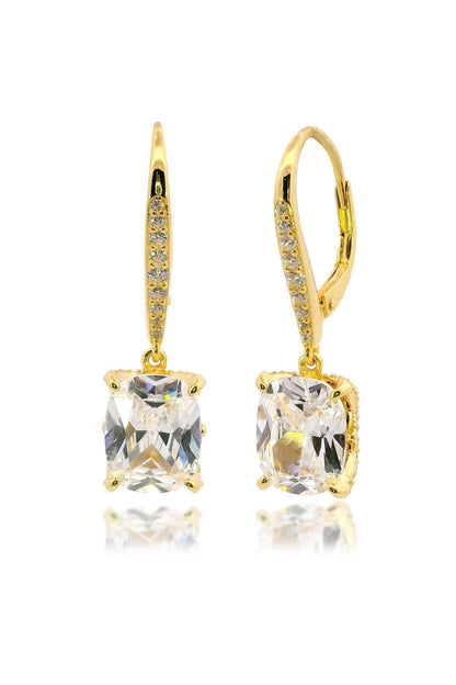 SYDNEY SOIRÉE ELAINE CUSHION CUT DROP EARRINGS GOLD-PEROZ Accessories