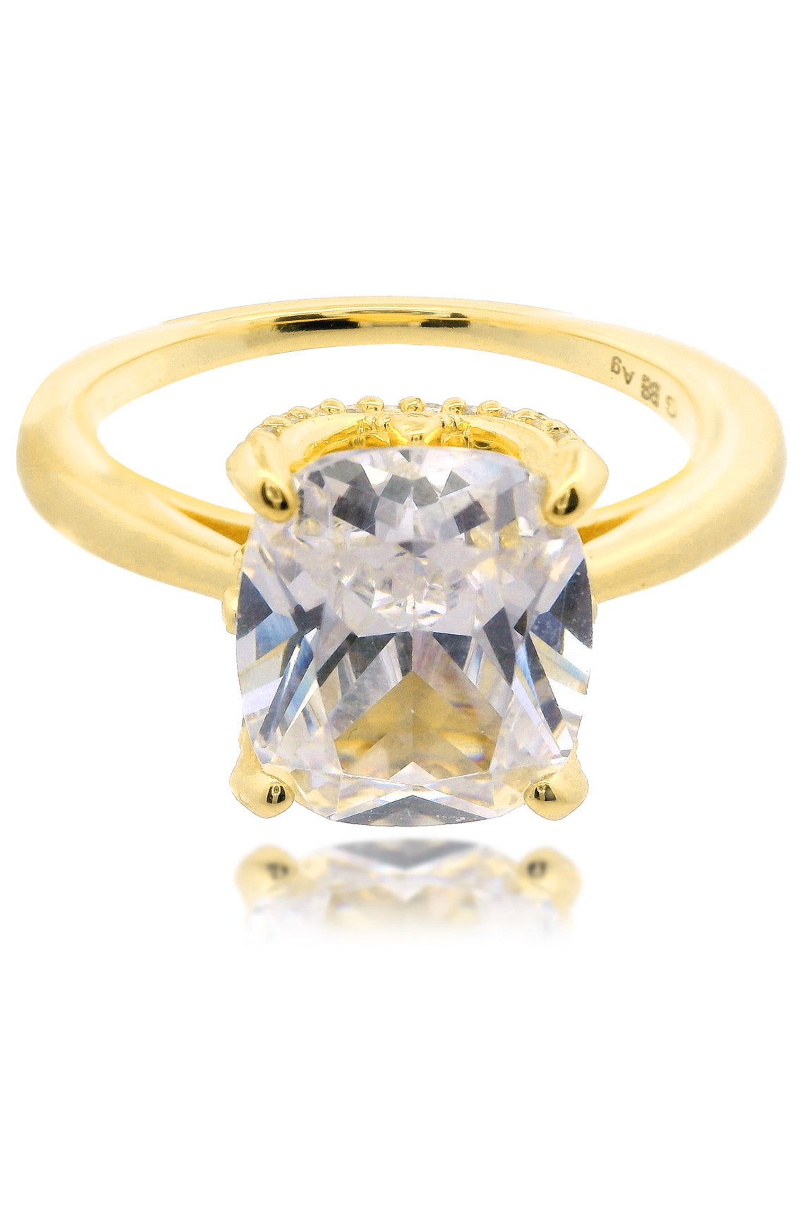 SYDNEY SOIRÉE ELAINE CUSHION CUT RING GOLD-PEROZ Accessories