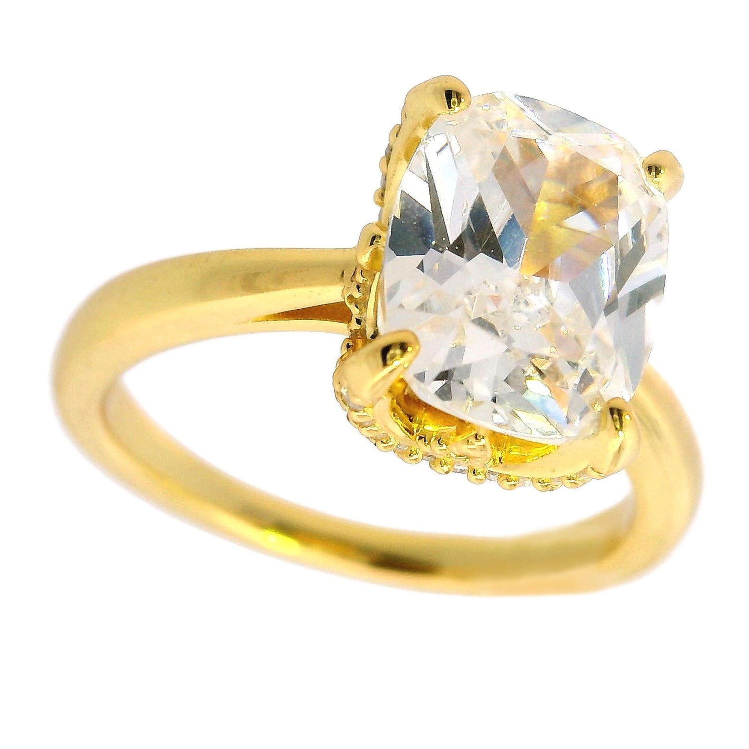 SYDNEY SOIRÉE ELAINE CUSHION CUT RING GOLD-PEROZ Accessories