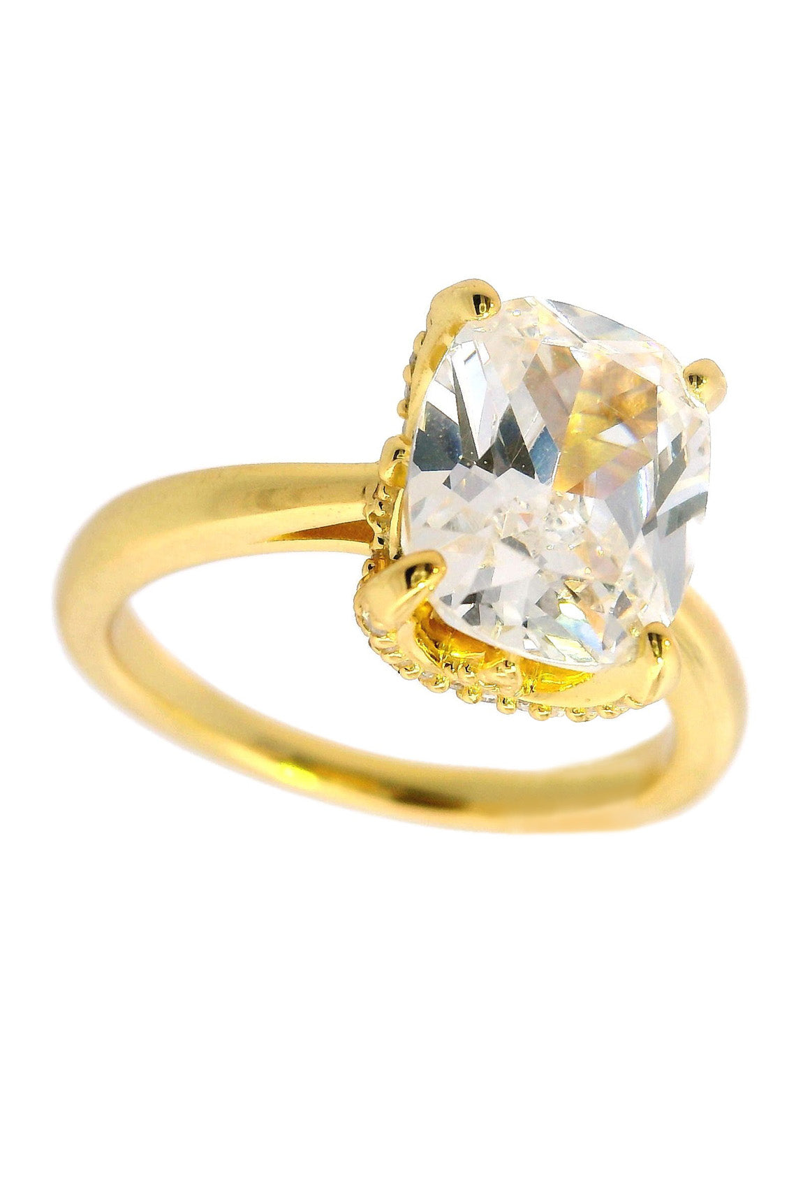 SYDNEY SOIRÉE ELAINE CUSHION CUT RING GOLD-PEROZ Accessories