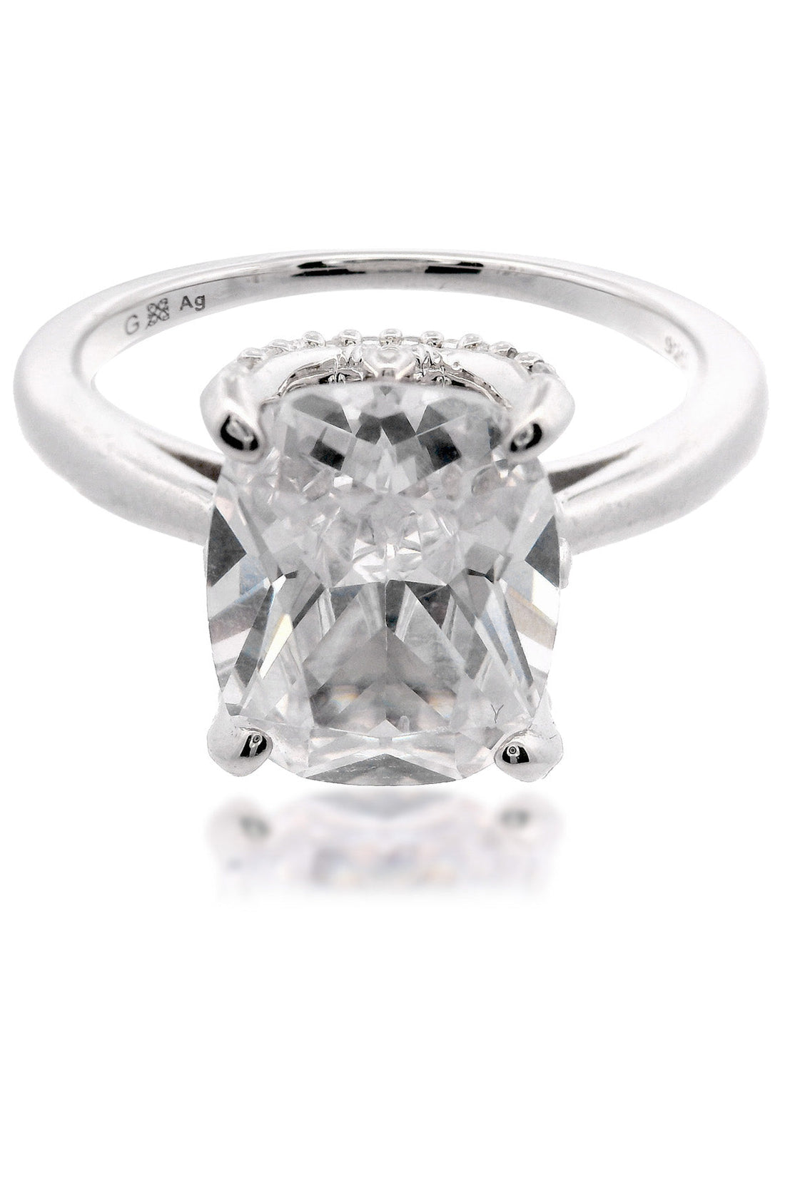 SYDNEY SOIRÉE ELAINE CUSHION CUT RING SILVER-PEROZ Accessories