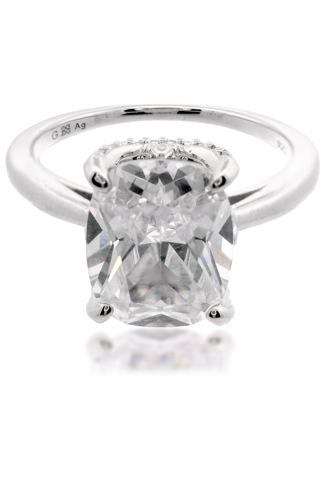 SYDNEY SOIRÉE ELAINE CUSHION CUT RING SILVER-PEROZ Accessories
