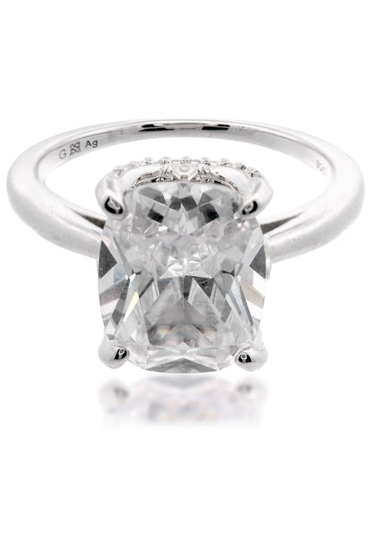 SYDNEY SOIRÉE ELAINE CUSHION CUT RING SILVER-PEROZ Accessories