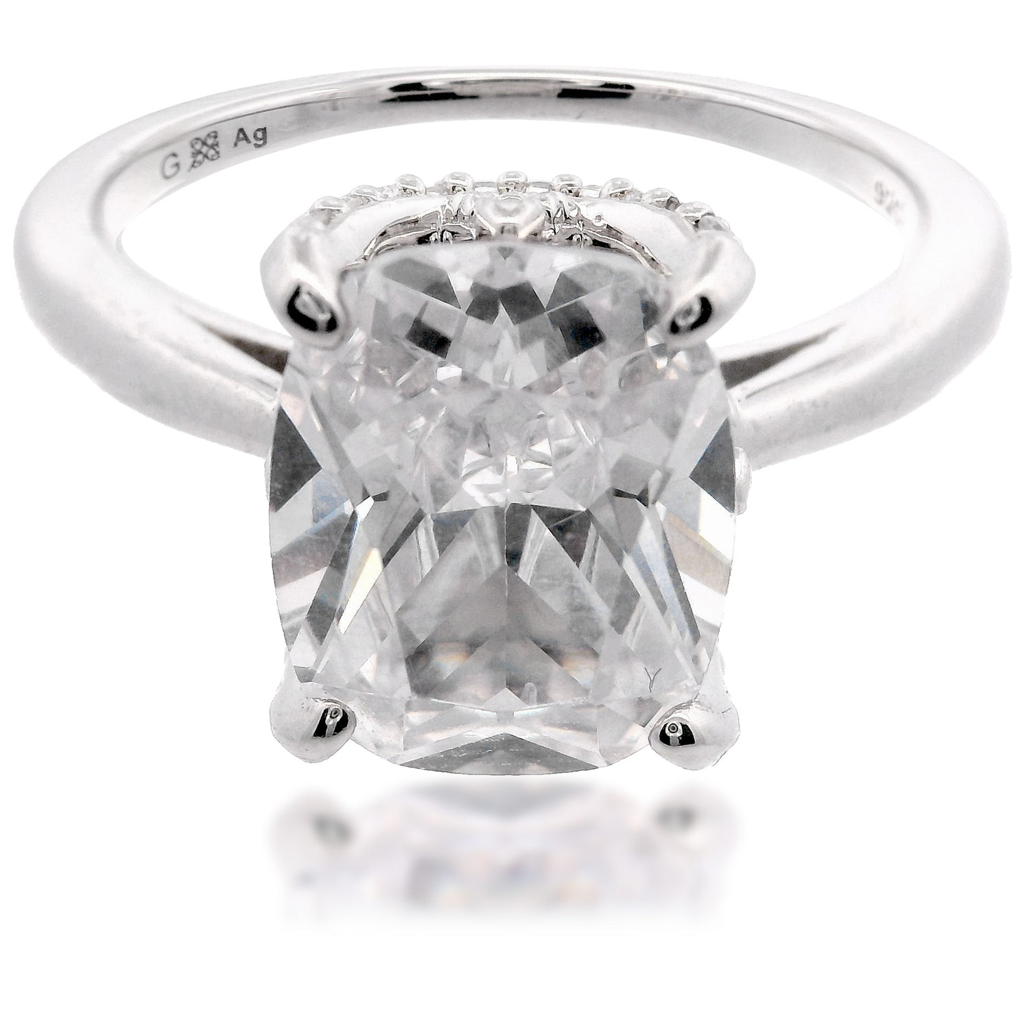 SYDNEY SOIRÉE ELAINE CUSHION CUT RING SILVER-PEROZ Accessories