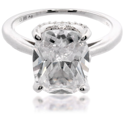 SYDNEY SOIRÉE ELAINE CUSHION CUT RING SILVER-PEROZ Accessories