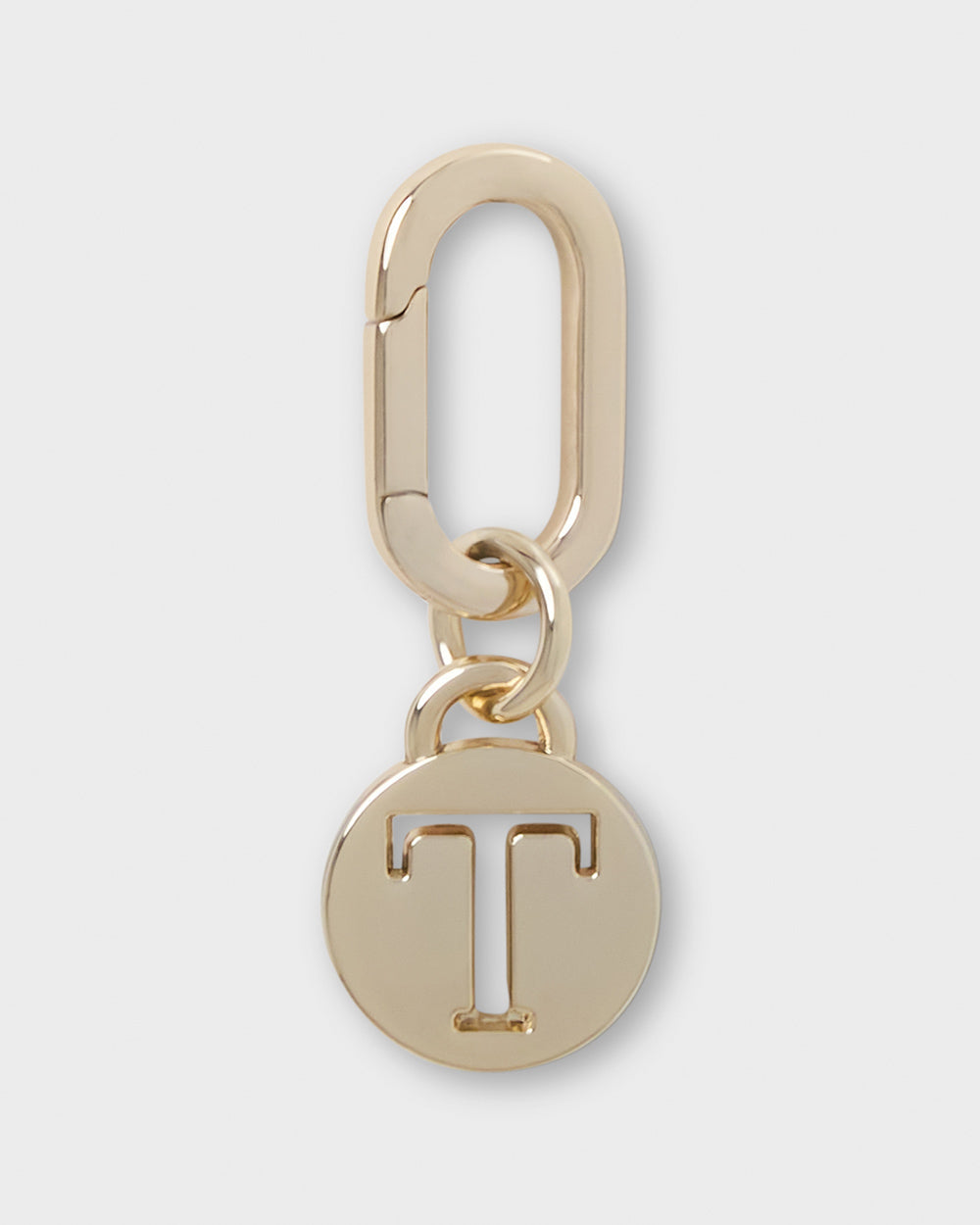 Letter T Charm With Oval Hinge Ring Clip-Accessories-PEROZ Accessories