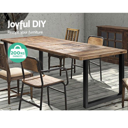 Artiss Metal Table Legs DIY Rectangular 71X65CM Set of 2-Home &amp; Garden &gt; DIY &gt; Table Tops &amp; Bases-PEROZ Accessories