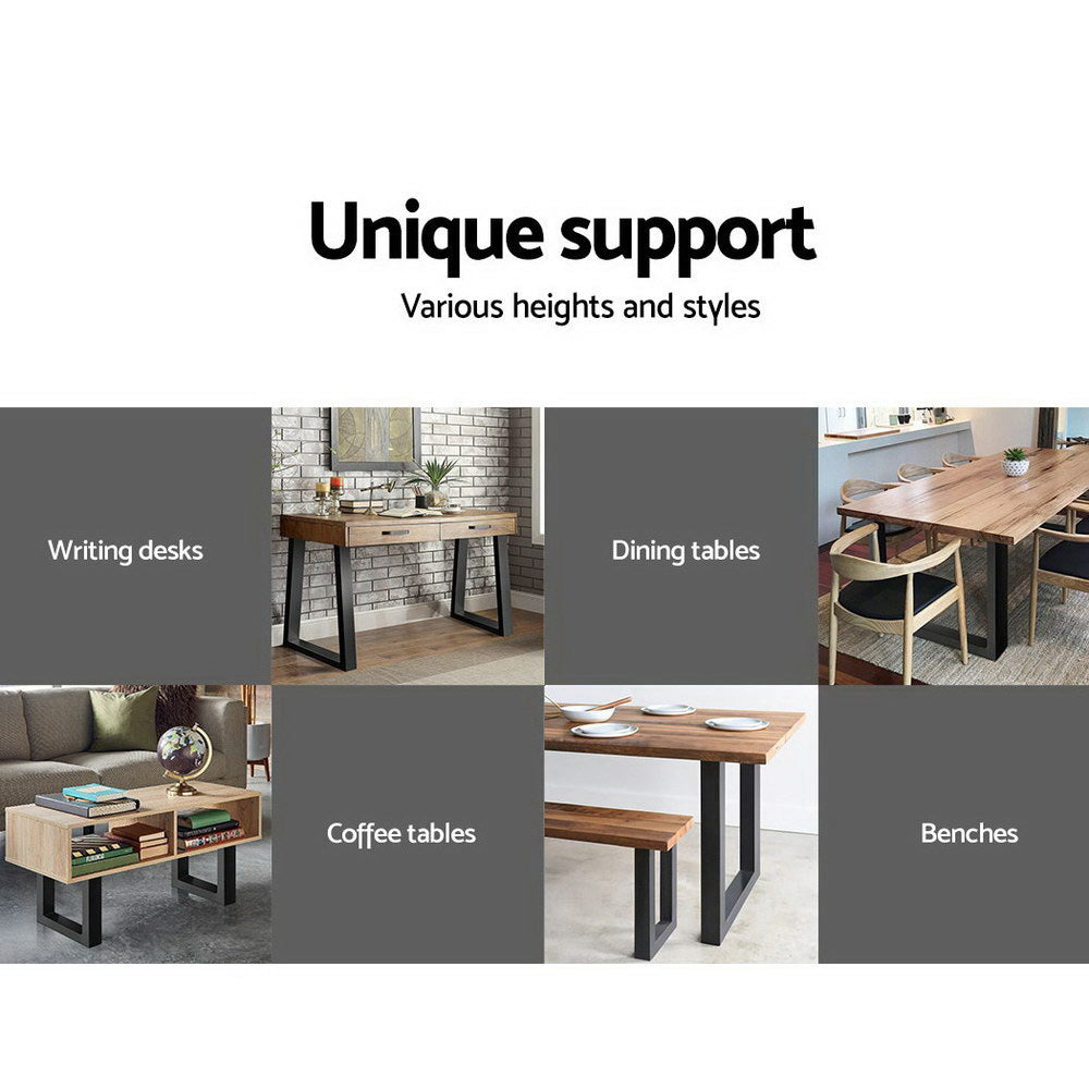 Artiss Metal Table Legs DIY Rectangular 71X65CM Set of 2-Home &amp; Garden &gt; DIY &gt; Table Tops &amp; Bases-PEROZ Accessories