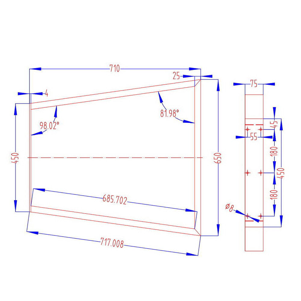 Artiss Metal Table Legs DIY Trapezoid 45X65CM Set of 2-Home &amp; Garden &gt; DIY &gt; Table Tops &amp; Bases-PEROZ Accessories