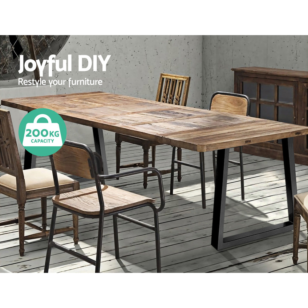 Artiss Metal Table Legs DIY Trapezoid 65X90CM Set of 2-Home &amp; Garden &gt; DIY &gt; Table Tops &amp; Bases-PEROZ Accessories
