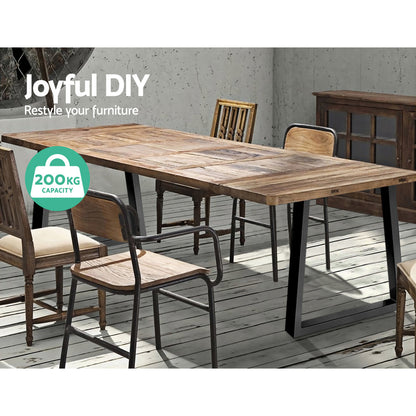 Artiss Metal Table Legs DIY Trapezoid 65X90CM Set of 2-Home &amp; Garden &gt; DIY &gt; Table Tops &amp; Bases-PEROZ Accessories