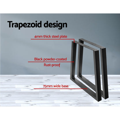 Artiss Metal Table Legs DIY Trapezoid 65X90CM Set of 2-Home &amp; Garden &gt; DIY &gt; Table Tops &amp; Bases-PEROZ Accessories