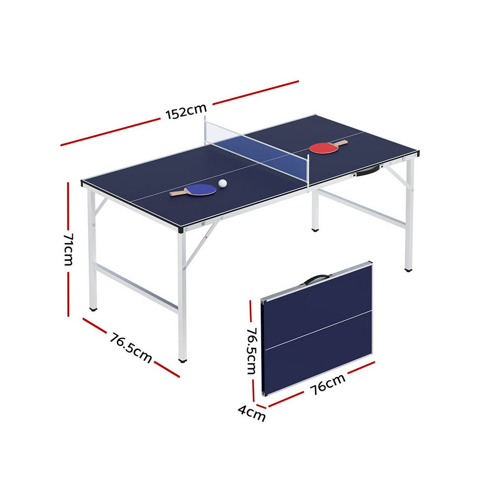 Everfit Table Tennis Ping Pong Table Portable Foldable Family Game Home Indoor-Sports &amp; Fitness &gt; Racquet Sports &gt; Table Tennis-PEROZ Accessories
