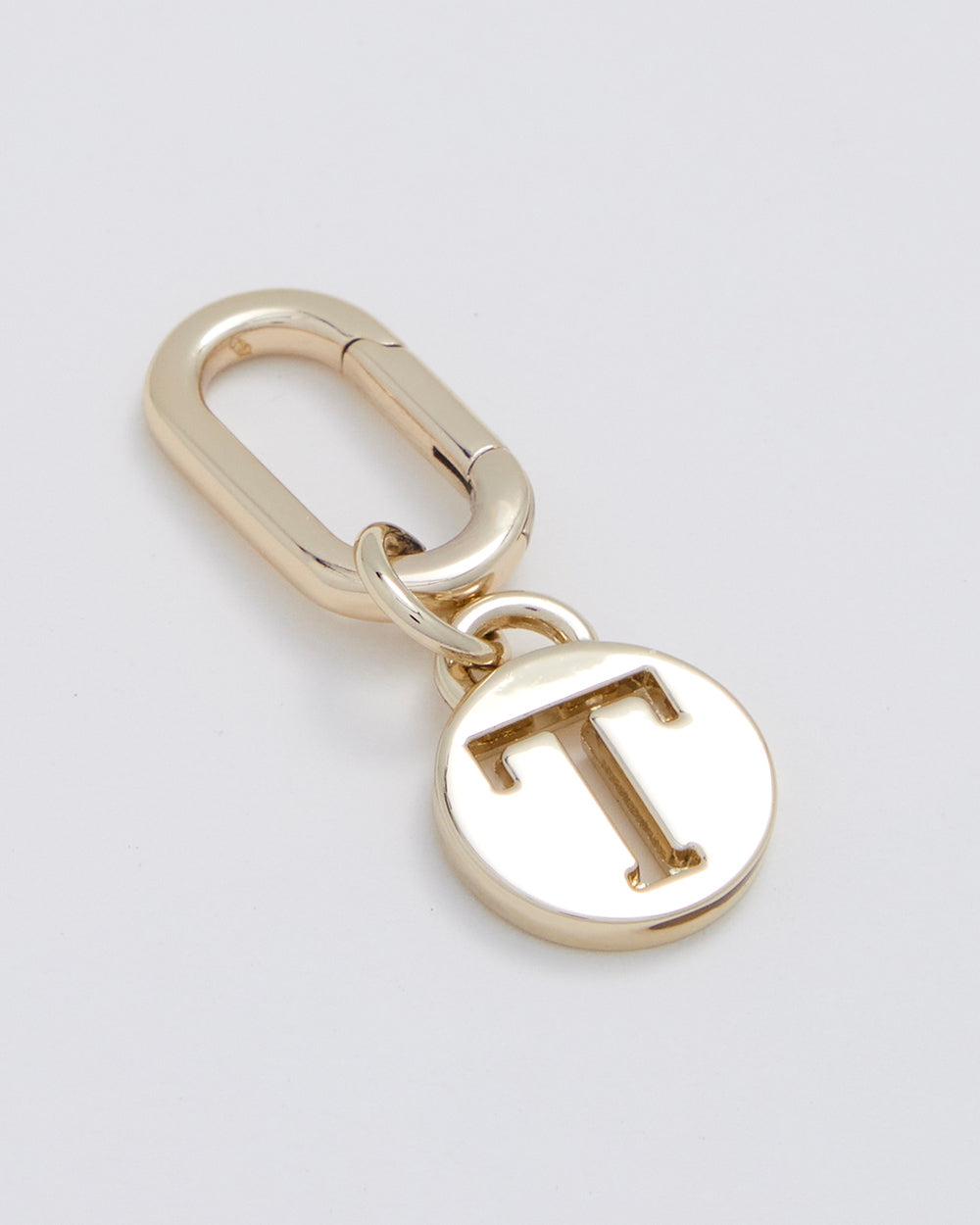 Letter T Charm With Oval Hinge Ring Clip-Accessories-PEROZ Accessories