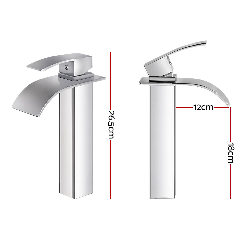 Cefito Bathroom Basin Mixer Tap Thin Tall Faucet Vanity Laundry Black-Home &amp; Garden &gt; Bathroom Accessories &gt; Shower Accessories-PEROZ Accessories