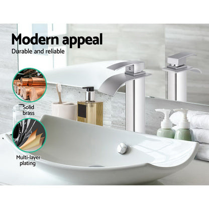Cefito Bathroom Basin Mixer Tap Thin Tall Faucet Vanity Laundry Black-Home &amp; Garden &gt; Bathroom Accessories &gt; Shower Accessories-PEROZ Accessories