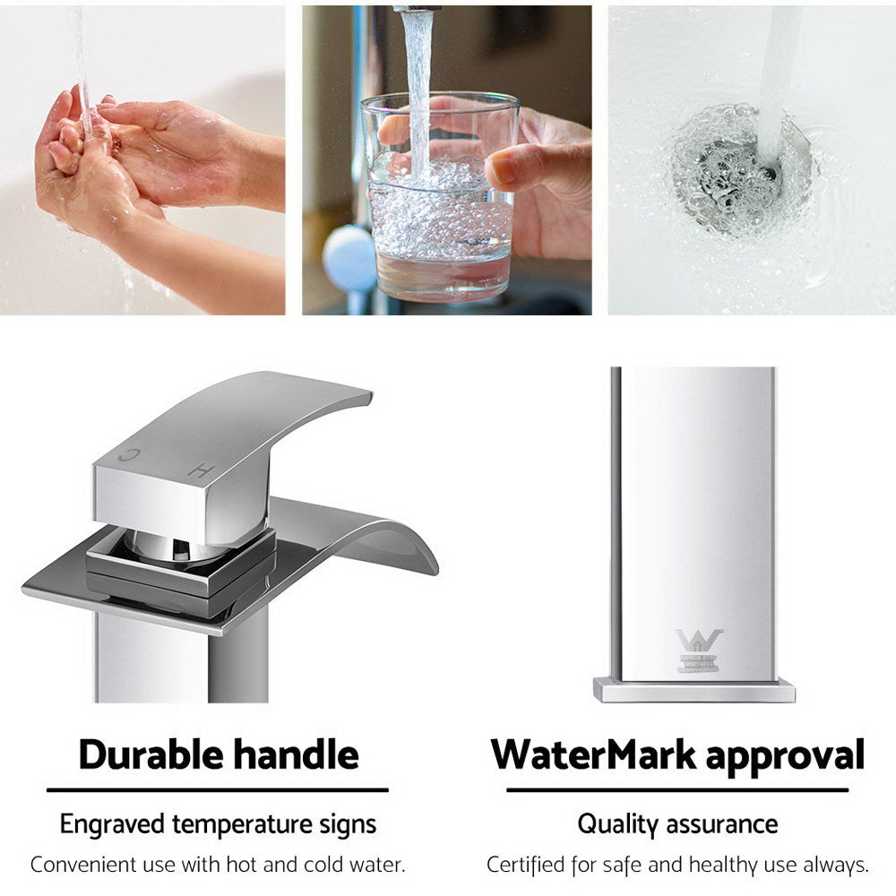Cefito Bathroom Basin Mixer Tap Thin Tall Faucet Vanity Laundry Black-Home &amp; Garden &gt; Bathroom Accessories &gt; Shower Accessories-PEROZ Accessories