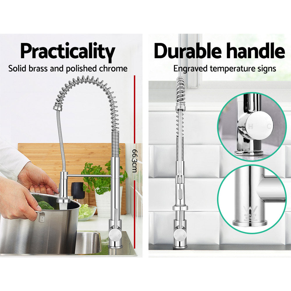 Cefito Kitchen Mixer Tap Pull Down 2 Modes Sink Faucet Basin Laundry Chrome-Furniture > Bathroom > Tap &amp; Sink Accessories-PEROZ Accessories