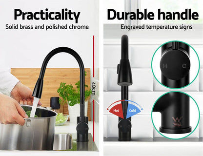 Cefito Kitchen Mixer Tap Pull Out 2 Mode Sink Faucet Basin Laundry Black-Furniture > Bathroom > Tap &amp; Sink Accessories-PEROZ Accessories