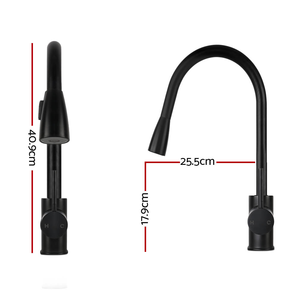 Cefito Kitchen Mixer Tap Pull Out 2 Mode Sink Faucet Basin Laundry Black-Furniture &gt; Bathroom &gt; Tap &amp; Sink Accessories-PEROZ Accessories