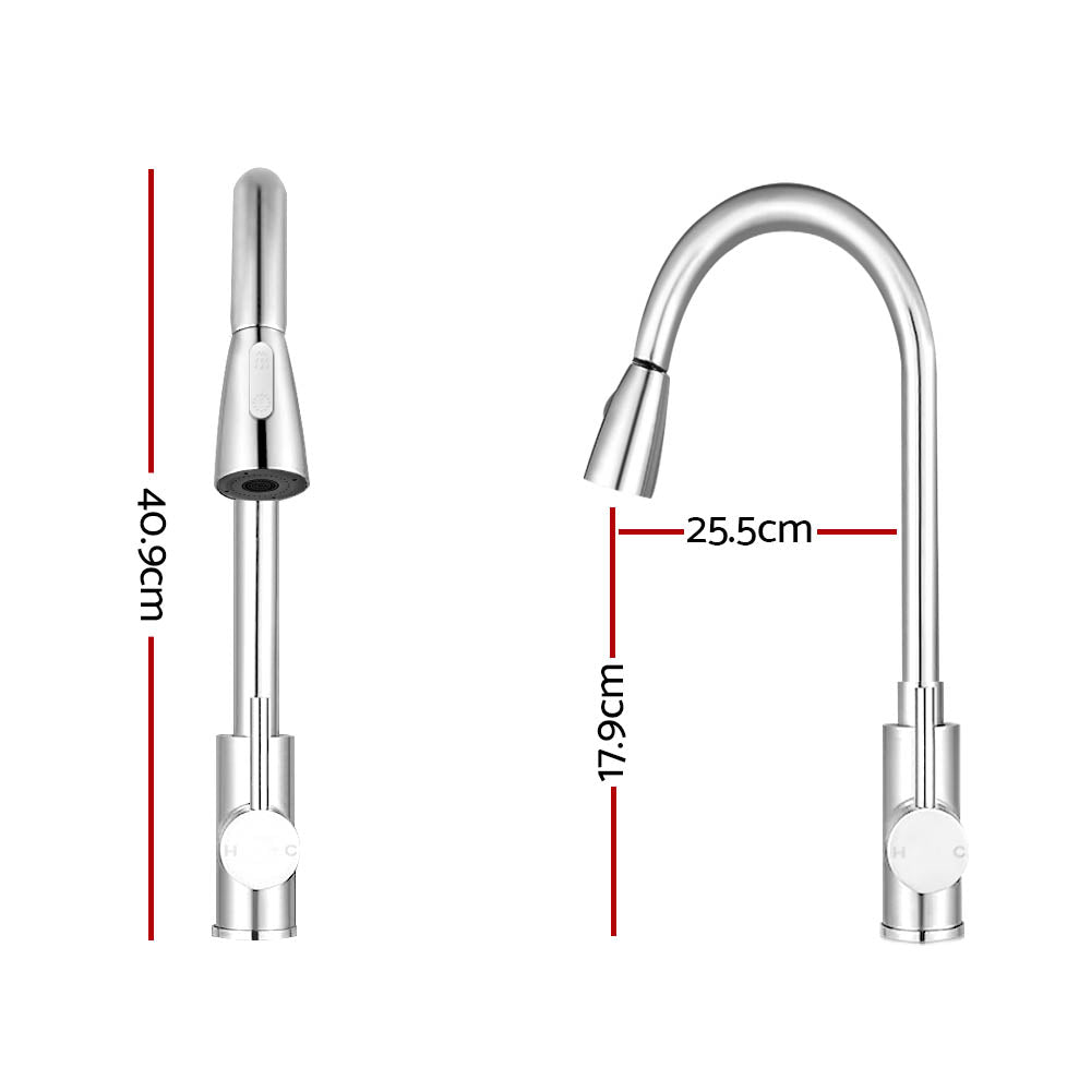 Cefito Kitchen Mixer Tap Pull Out 2 Mode Sink Faucet Basin Laundry Chrome-Furniture &gt; Bathroom &gt; Tap &amp; Sink Accessories-PEROZ Accessories