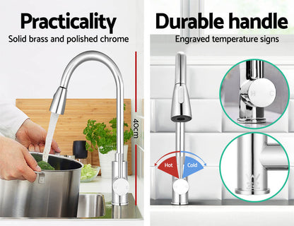Cefito Kitchen Mixer Tap Pull Out 2 Mode Sink Faucet Basin Laundry Chrome-Furniture &gt; Bathroom &gt; Tap &amp; Sink Accessories-PEROZ Accessories