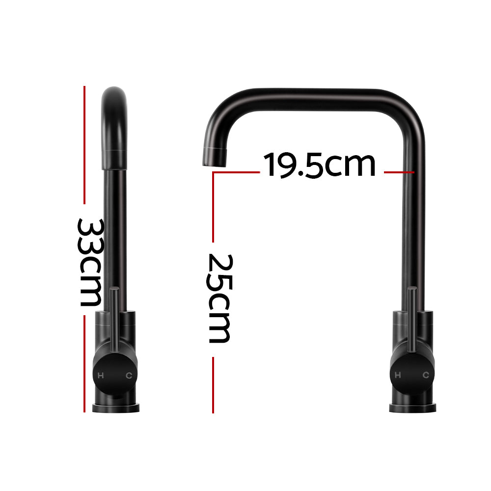 Cefito Kitchen Mixer Tap Mixer Rectangle Sink Faucet Basin Laundry Black-Furniture &gt; Bathroom &gt; Tap &amp; Sink Accessories-PEROZ Accessories