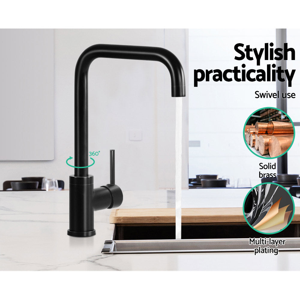 Cefito Kitchen Mixer Tap Mixer Rectangle Sink Faucet Basin Laundry Black-Furniture > Bathroom > Tap &amp; Sink Accessories-PEROZ Accessories