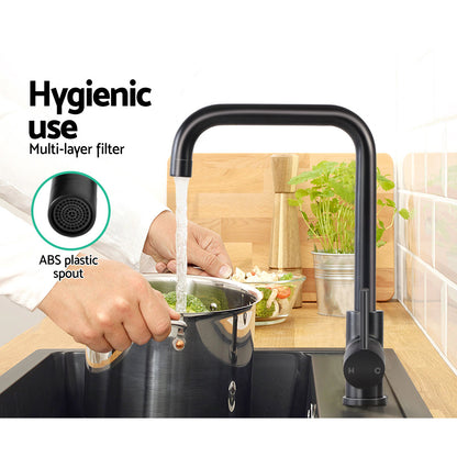 Cefito Kitchen Mixer Tap Mixer Rectangle Sink Faucet Basin Laundry Black-Furniture > Bathroom > Tap &amp; Sink Accessories-PEROZ Accessories