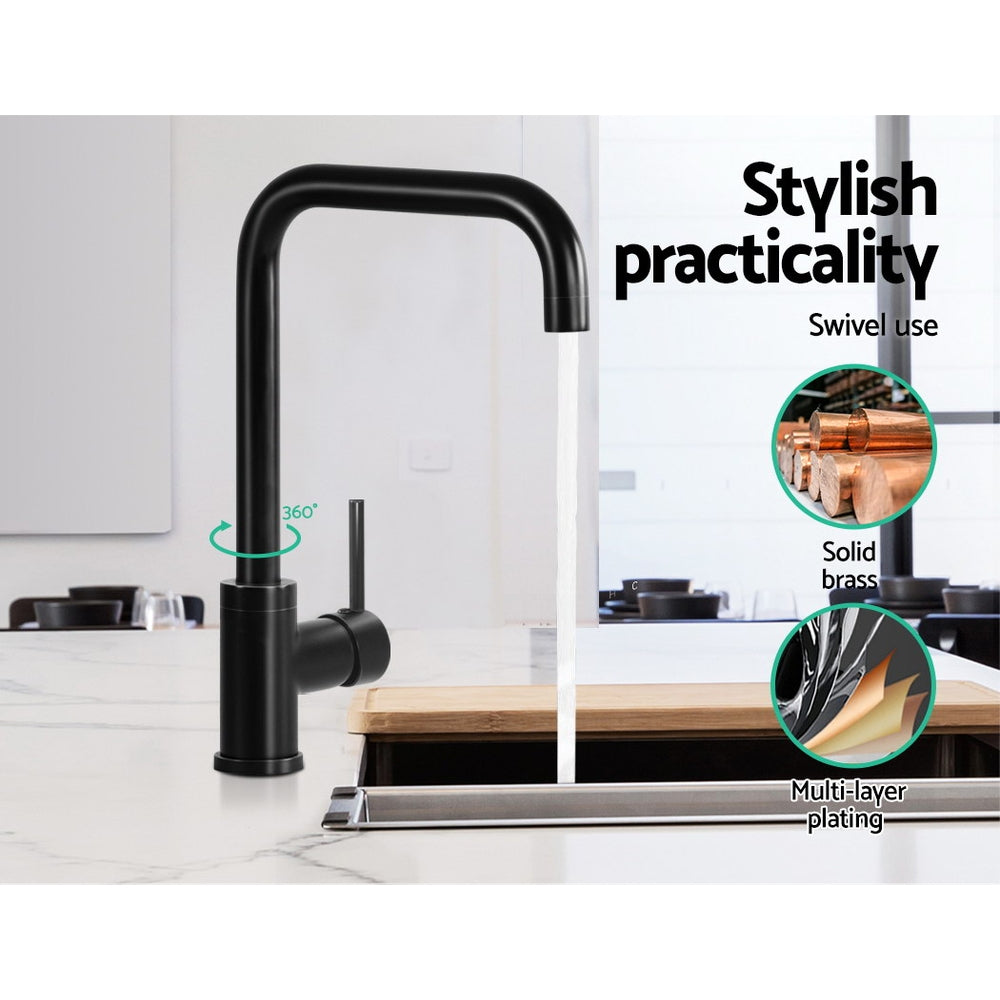 Cefito Kitchen Mixer Tap Mixer Rectangle Sink Faucet Basin Laundry Black-Furniture > Bathroom > Tap &amp; Sink Accessories-PEROZ Accessories