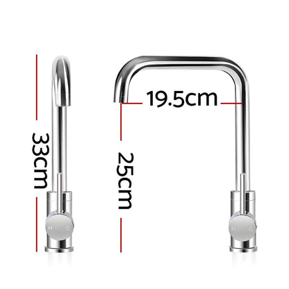 Cefito Kitchen Mixer Tap Mixer Rectangle Sink Faucet Basin Laundry Chrome-Furniture > Bathroom > Tap &amp; Sink Accessories-PEROZ Accessories