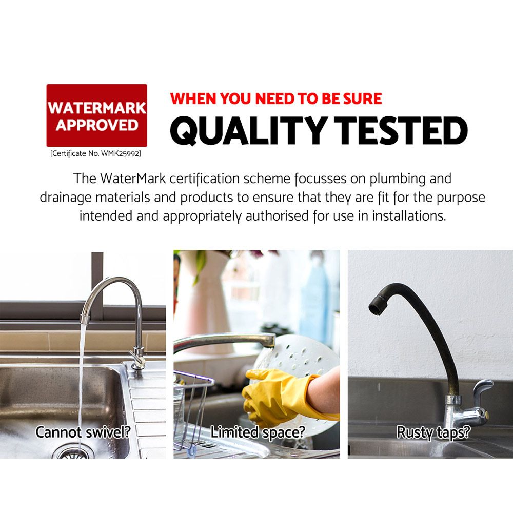 Cefito Kitchen Mixer Tap Mixer Rectangle Sink Faucet Basin Laundry Chrome-Furniture > Bathroom > Tap &amp; Sink Accessories-PEROZ Accessories