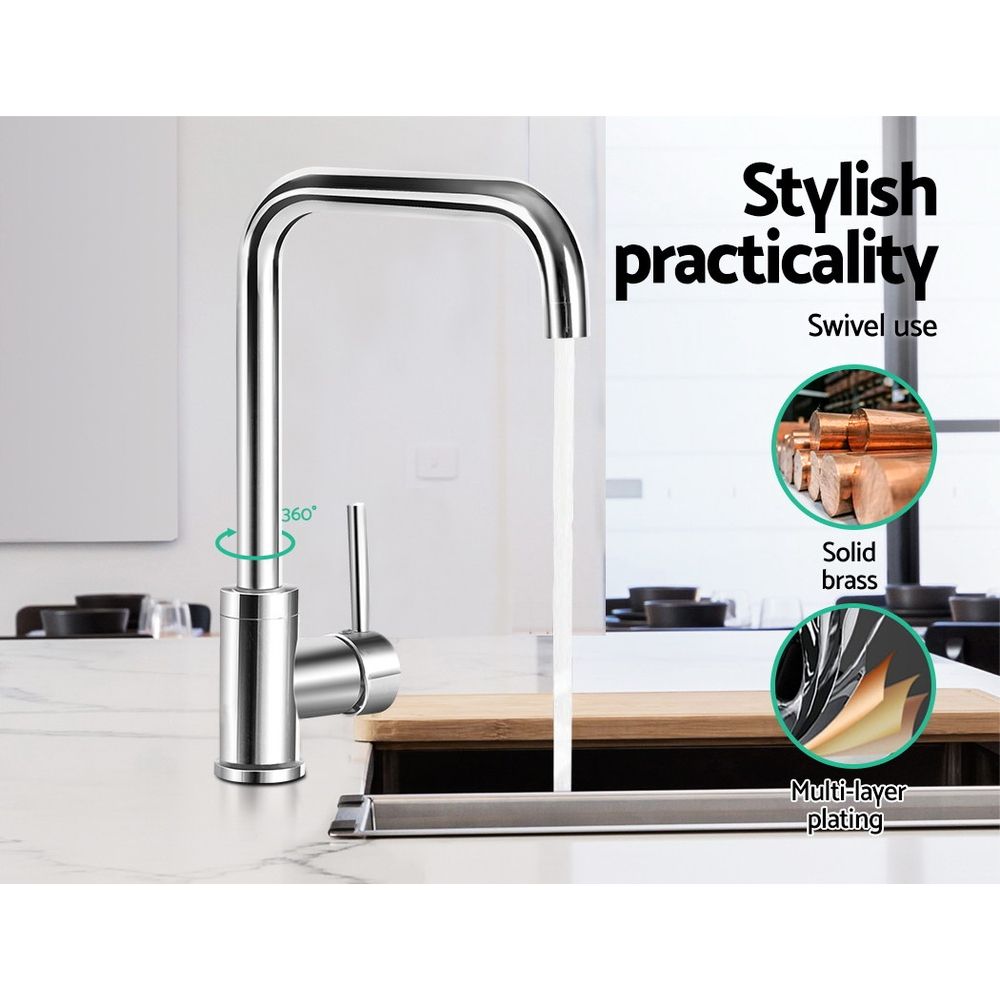 Cefito Kitchen Mixer Tap Mixer Rectangle Sink Faucet Basin Laundry Chrome-Furniture > Bathroom > Tap &amp; Sink Accessories-PEROZ Accessories