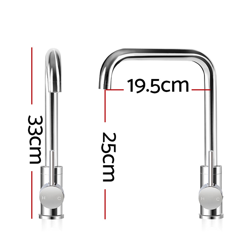 Cefito Kitchen Mixer Tap Mixer Rectangle Sink Faucet Basin Laundry Chrome-Furniture &gt; Bathroom &gt; Tap &amp; Sink Accessories-PEROZ Accessories